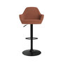 Voir la diapositive 2 : Rendez vous déco Lot de 2 chaises de bar effet laine bouclette rouge brique 63/83 cm-Adam