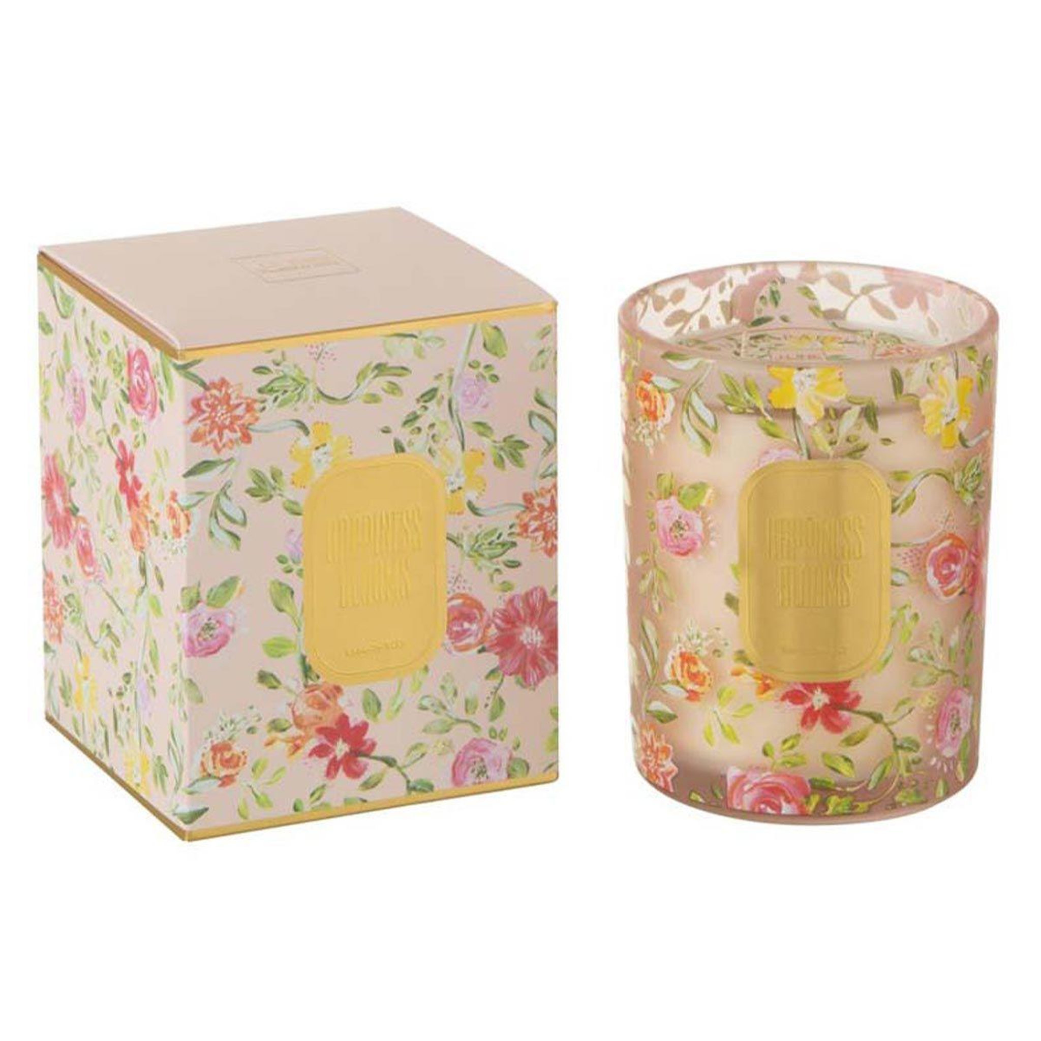 J-LINE Bougie Parfumée  Happiness Blooms  13cm Rainbow Reef Rose