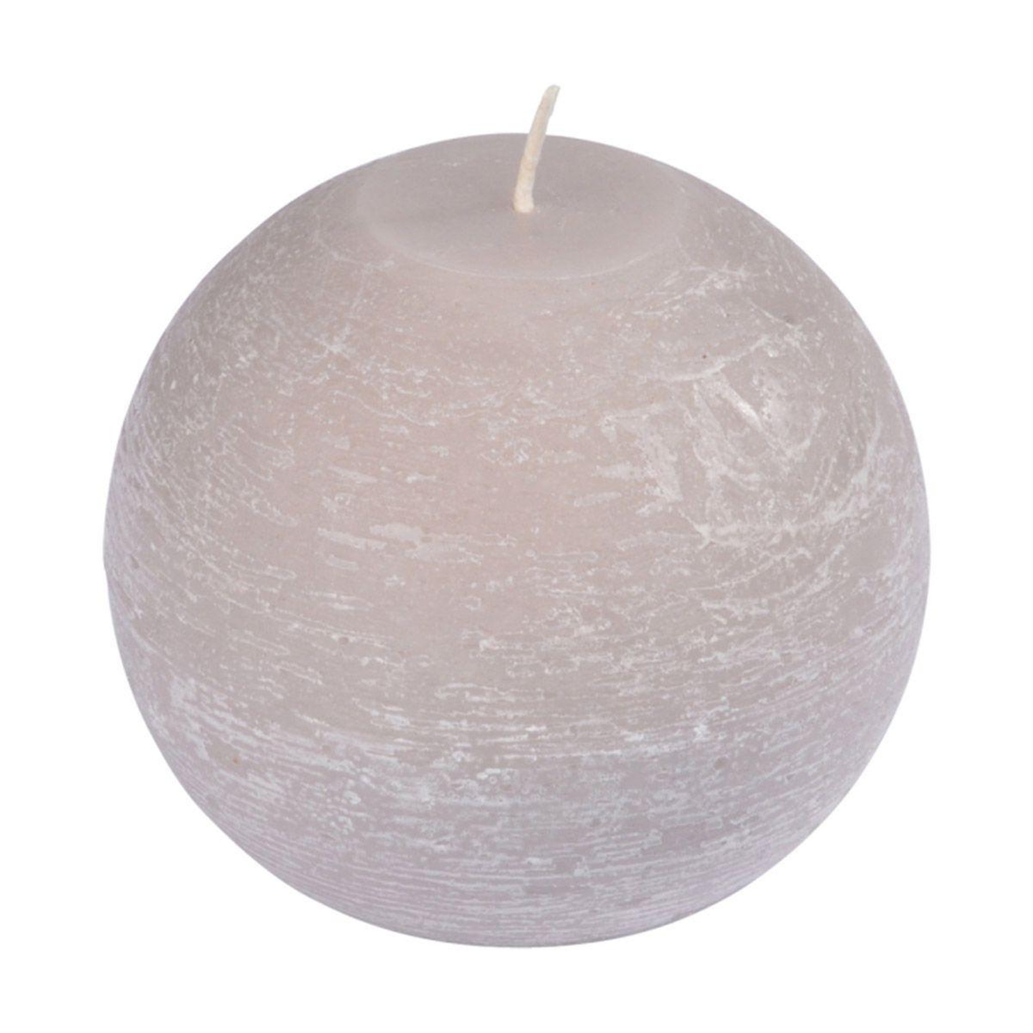 HOMEA Bougie boule déco  rustique  10cm lin