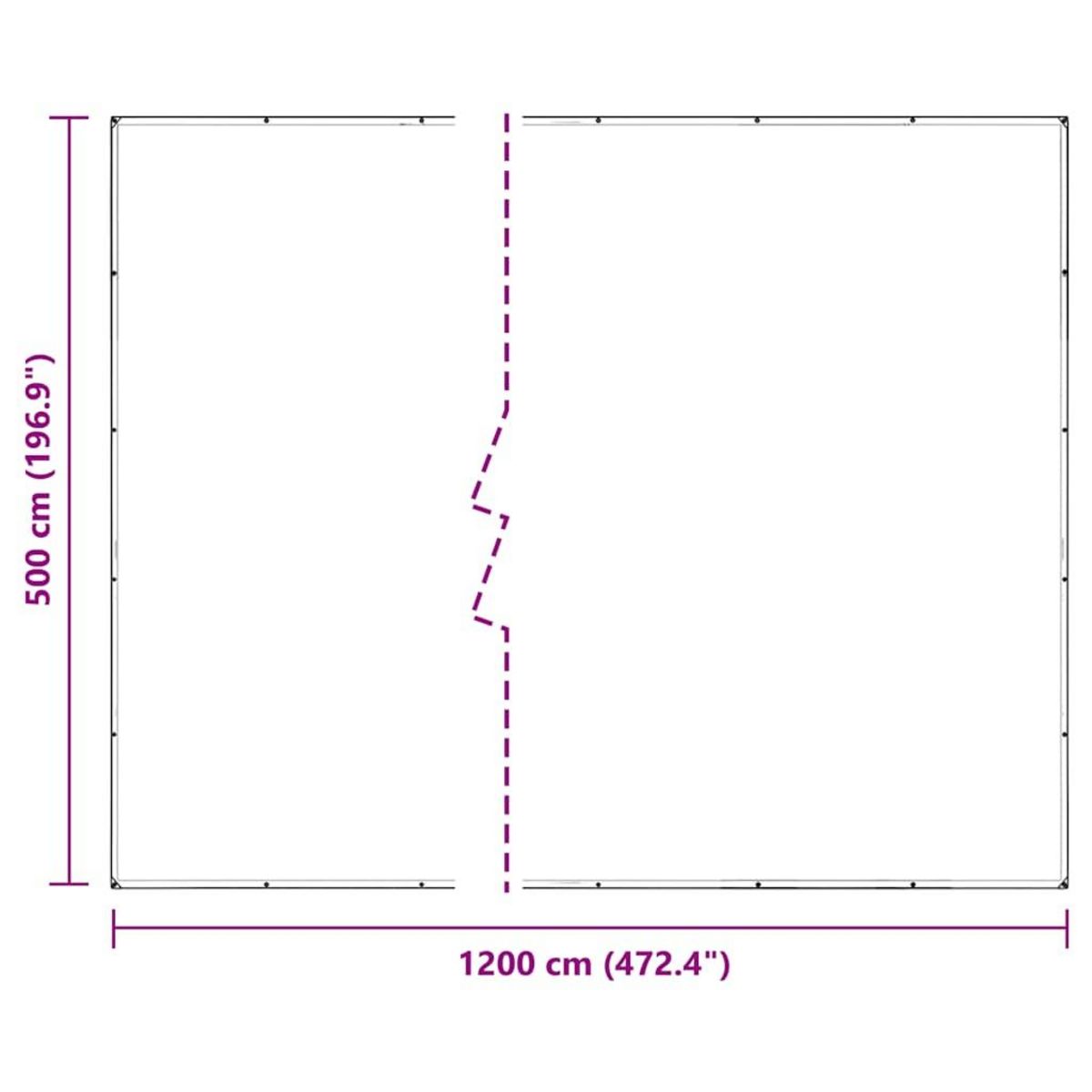 VIDAXL Bache transparente avec œillets 5x12 m PVC