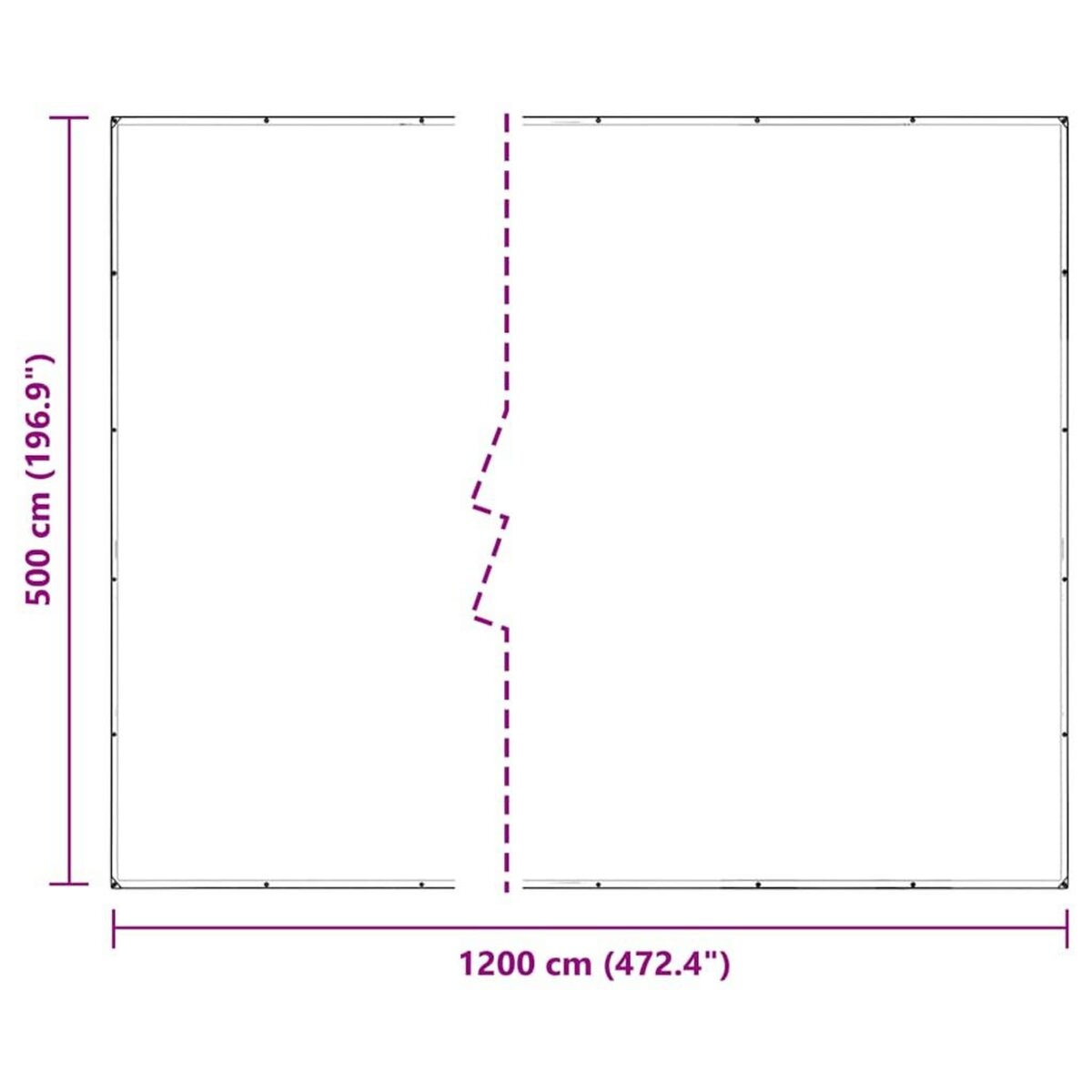 VIDAXL Bache transparente avec œillets 5x12 m PVC