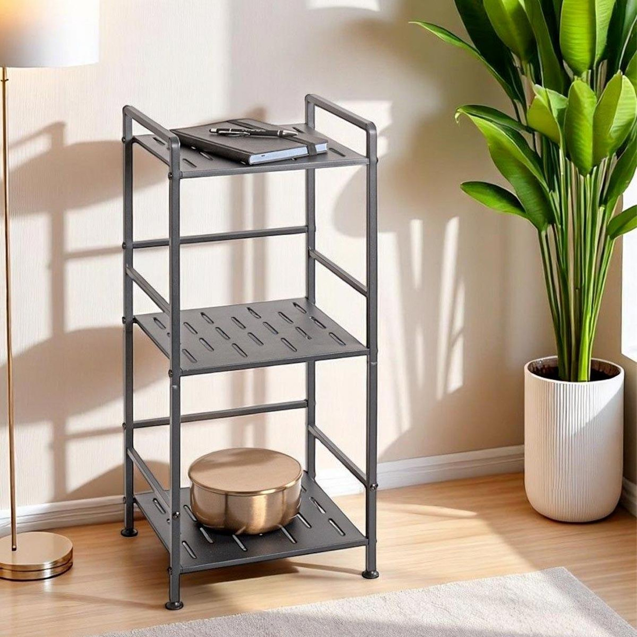 Voir la diapositive 4 : Paris Prix Étagère design 3 niveaux  ombre  74cm anthracite