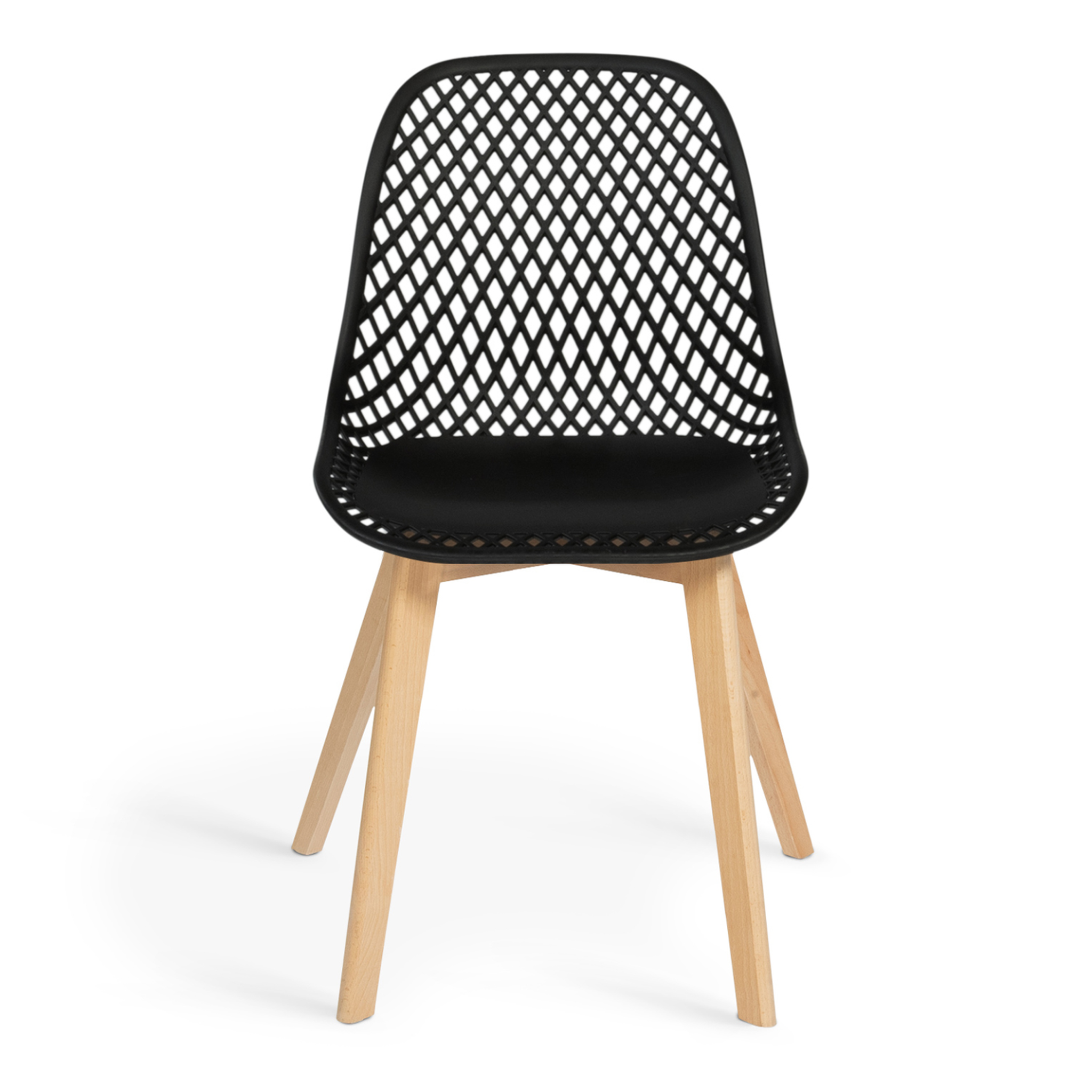 Voir la diapositive 3 : ID MARKET Lot de 4 chaises mandy noires pour salle à manger