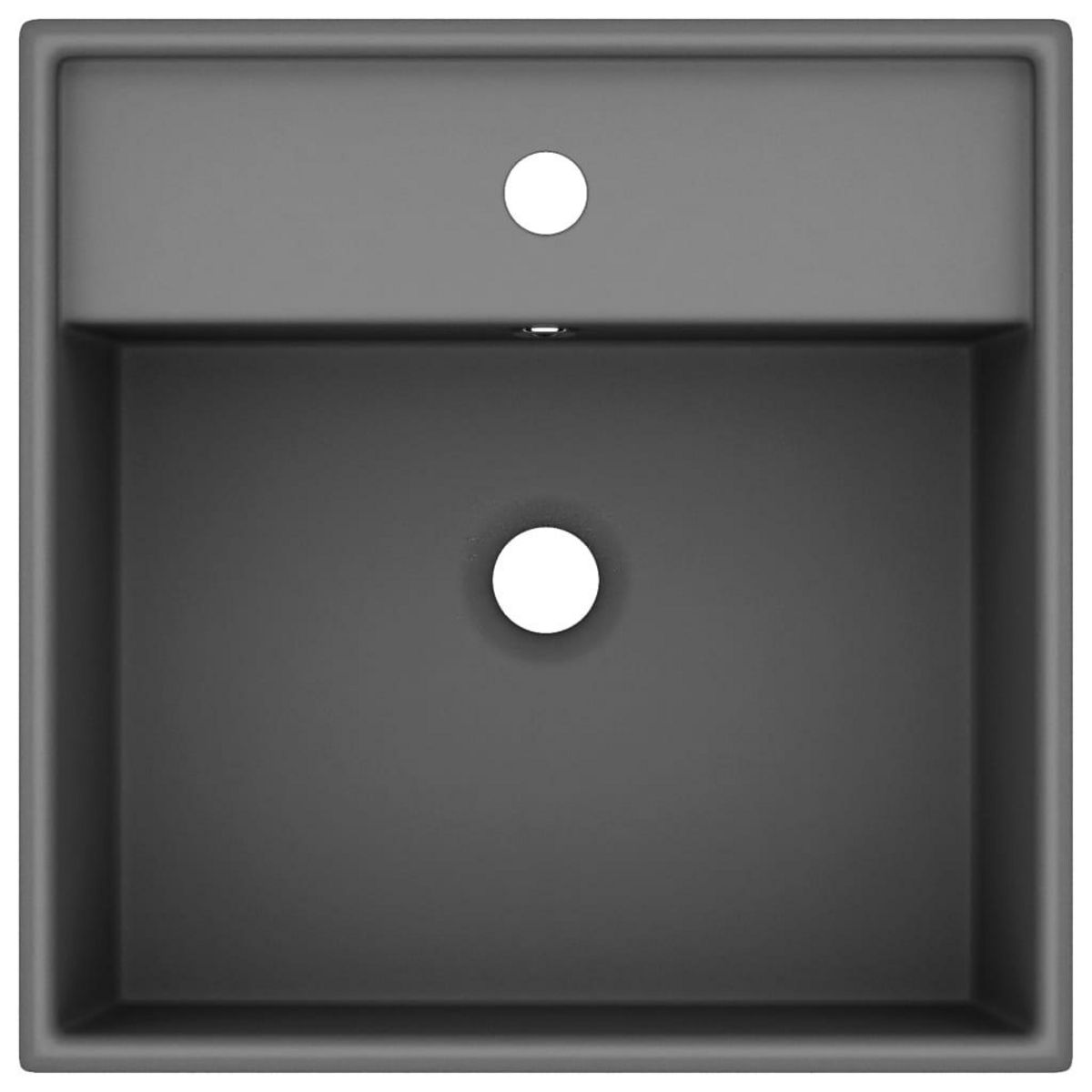 VIDAXL Lavabo carre a trop-plein Gris fonce mat 41x41 cm Ceramique