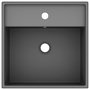 Voir la diapositive 3 : VIDAXL Lavabo carre a trop-plein Gris fonce mat 41x41 cm Ceramique