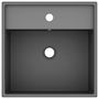 Voir la diapositive 3 : VIDAXL Lavabo carre a trop-plein Gris fonce mat 41x41 cm Ceramique