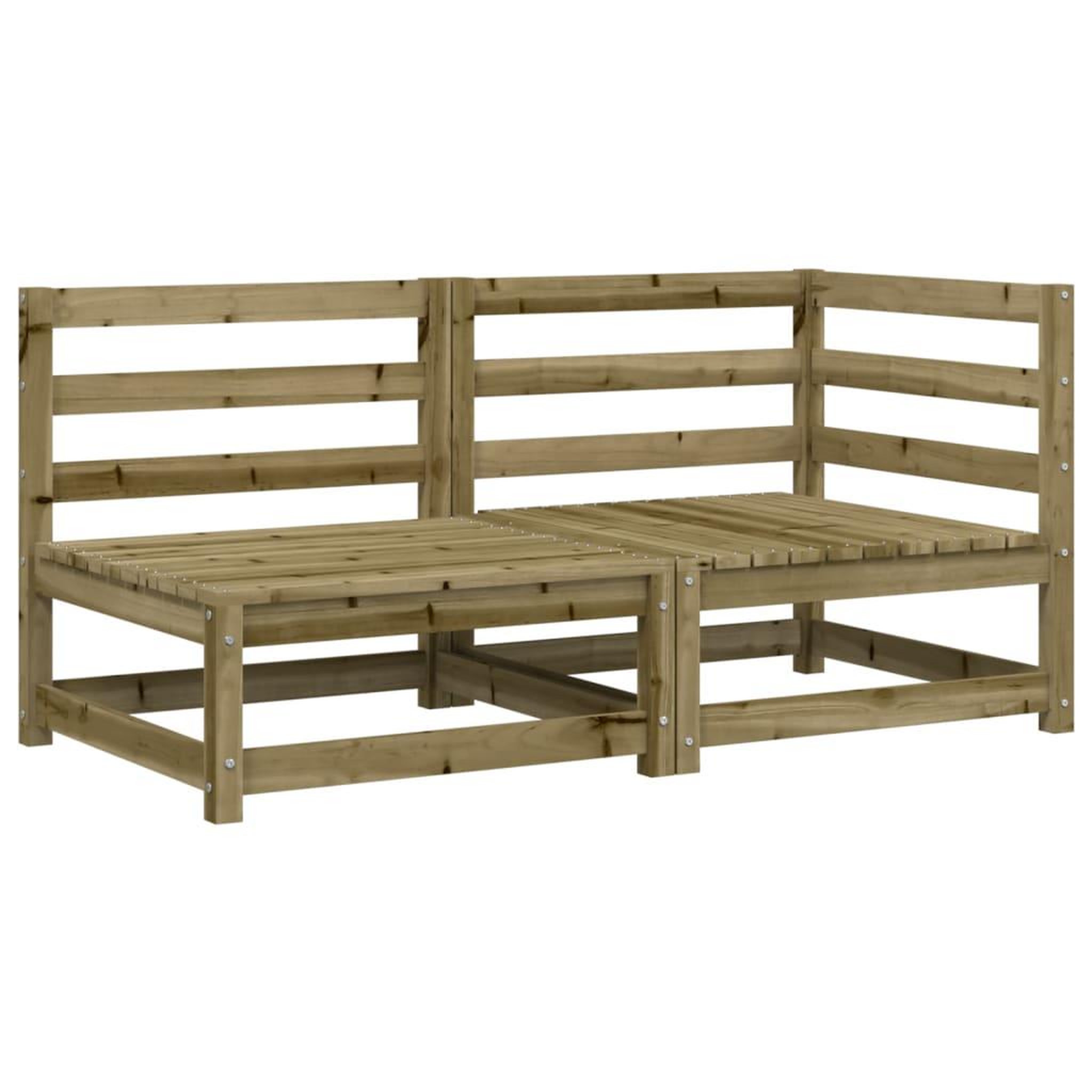 Voir la diapositive 2 : VIDAXL Canape de jardin 2 places bois de pin impregne