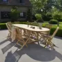 BOIS DESSUS BOIS DESSOUS Table de jardin en teck massif extensible ovale 10/12 pers.