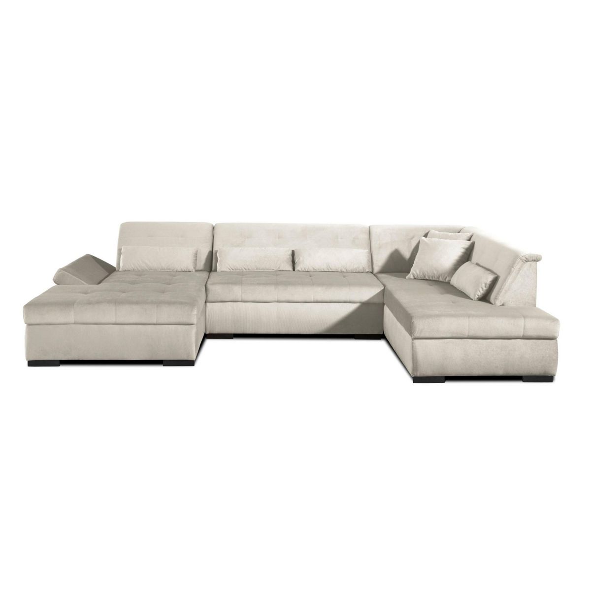 LISA DESIGN Vermont - canapé panoramique d'angle droit - 7 places - xxl - en velours