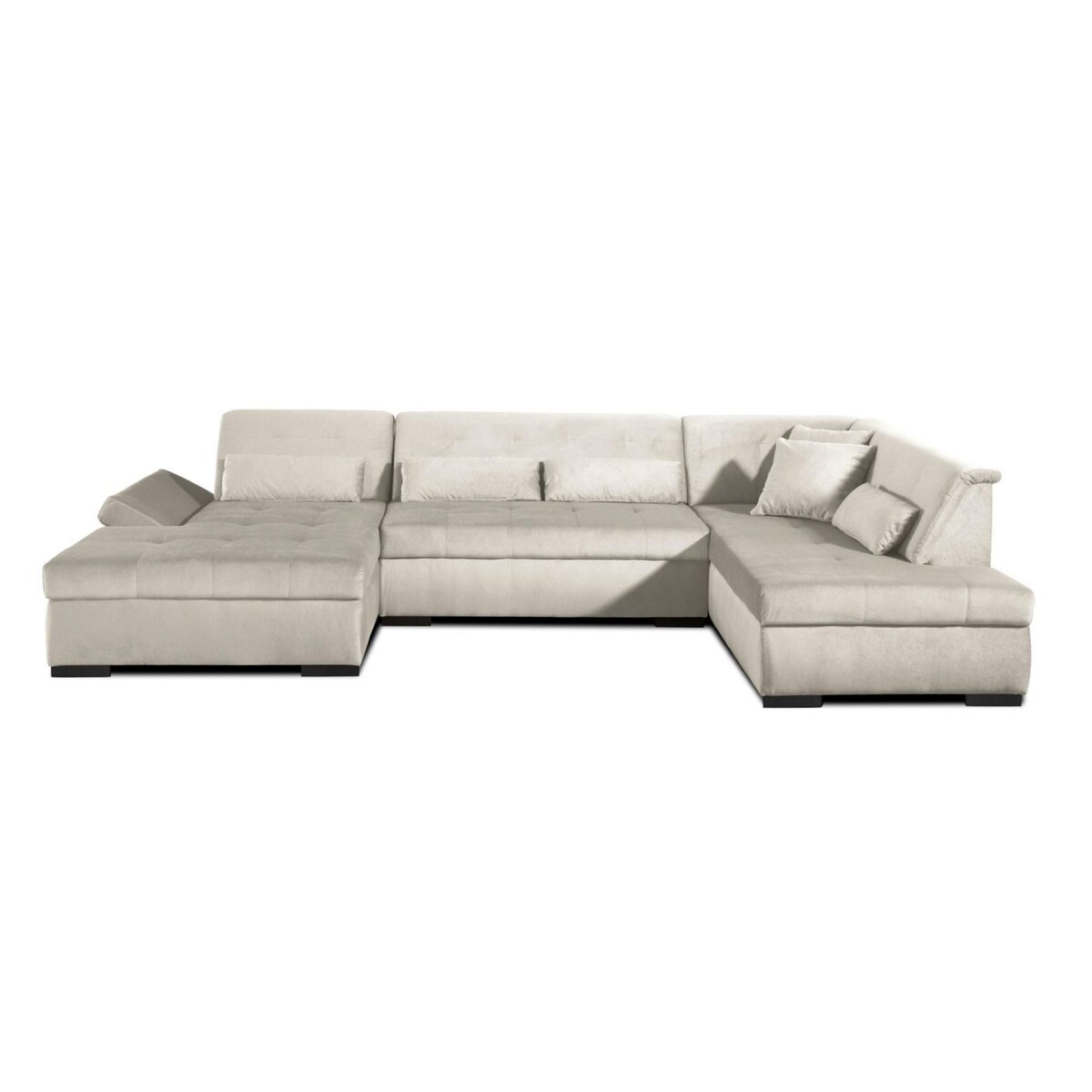 LISA DESIGN Vermont - canapé panoramique d'angle droit - 7 places - xxl - en velours