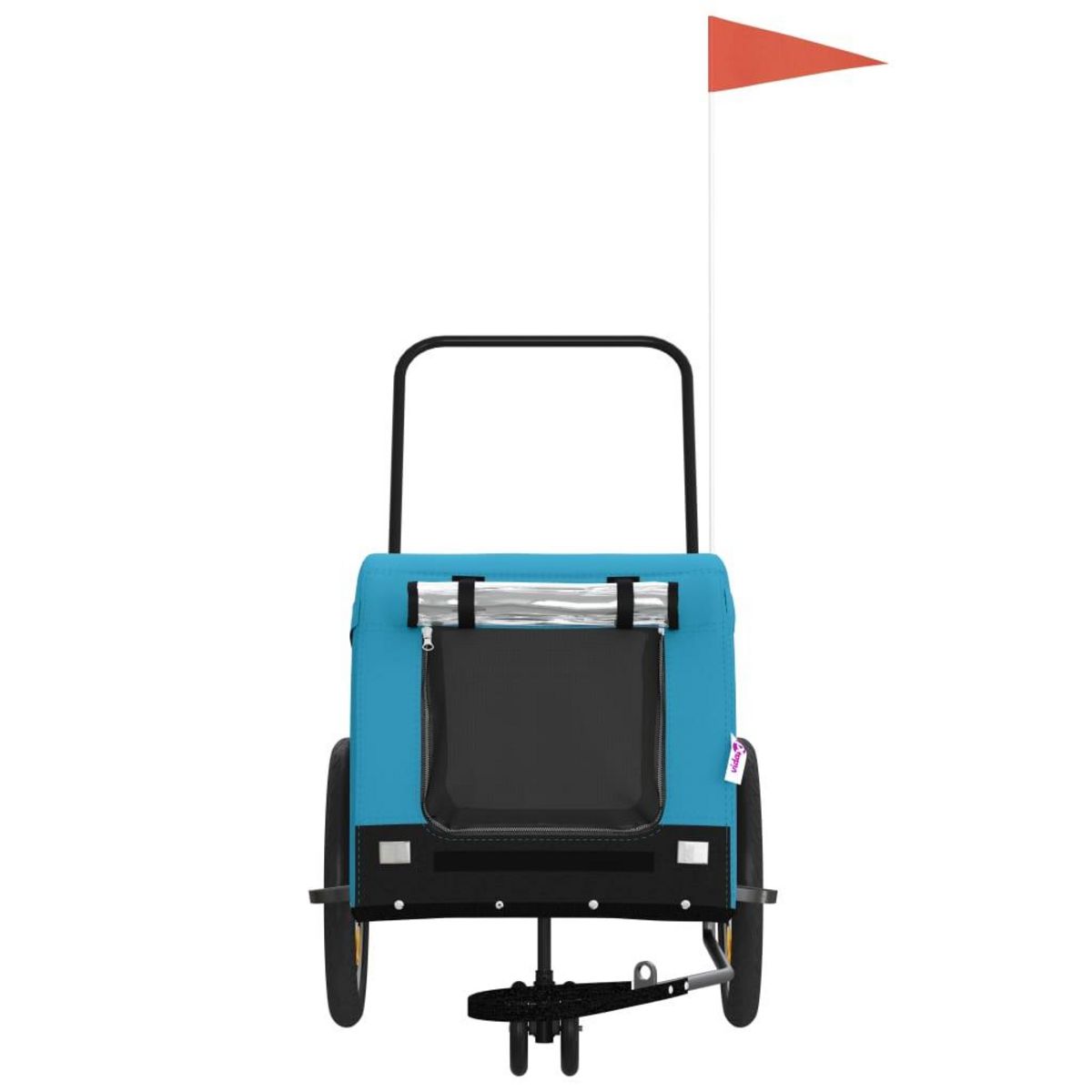VIDAXL Remorque de velo pour animaux de compagnie bleu et noir