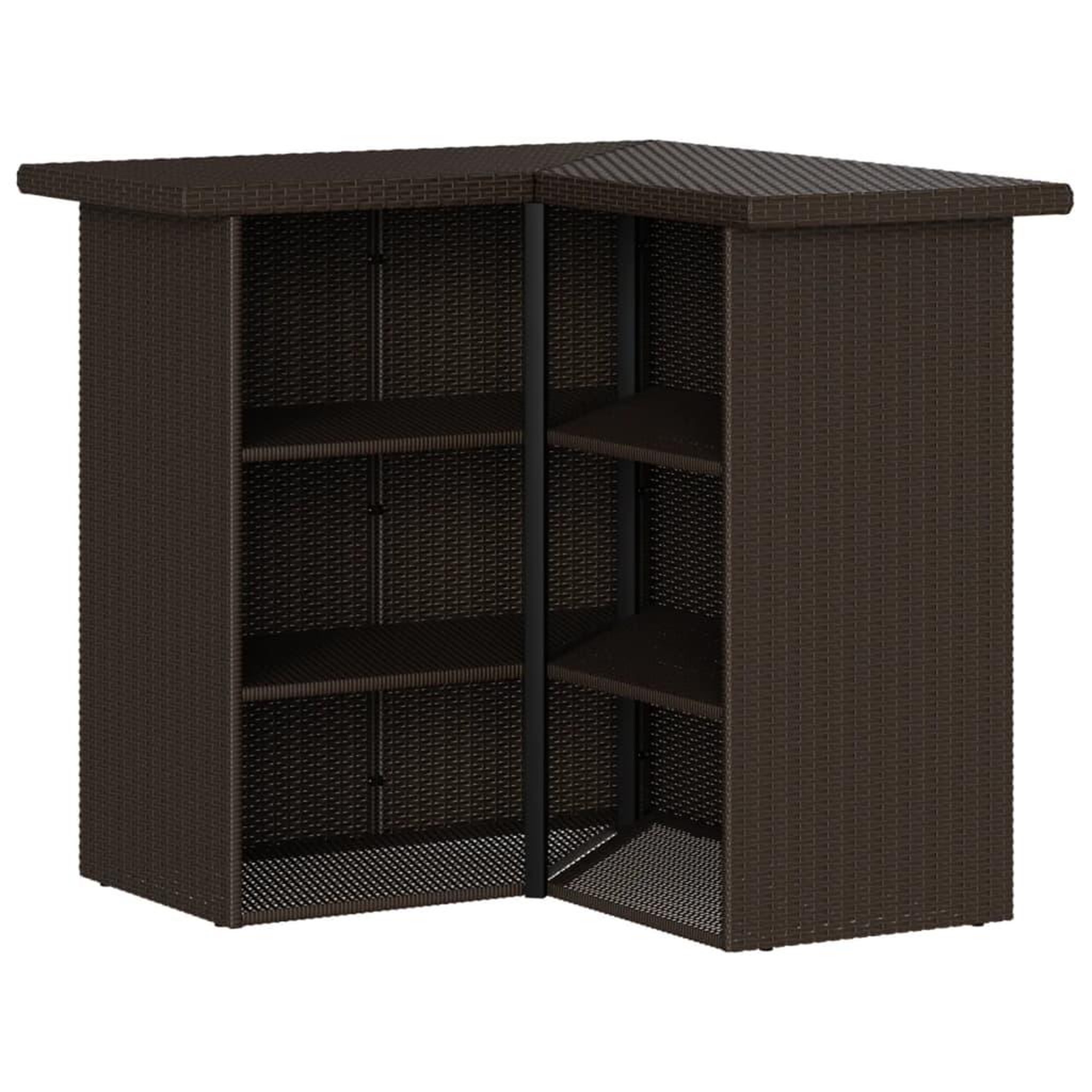 Voir la diapositive 5 : VIDAXL Ensemble de bar de jardin avec coussins 5 pcs marron poly rotin