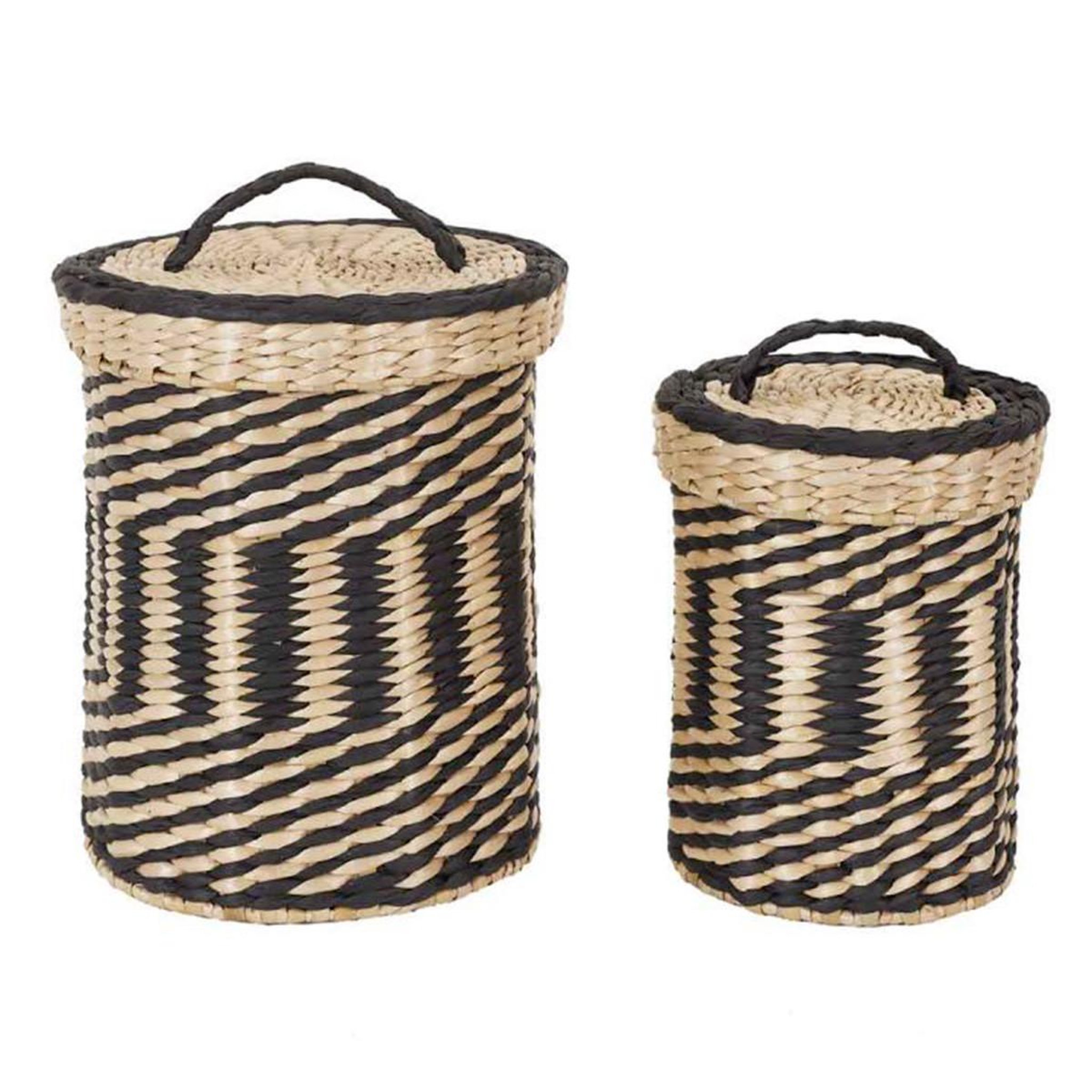 The Home Deco Factory Lot de 2 paniers de rangement  mirage  27cm noir
