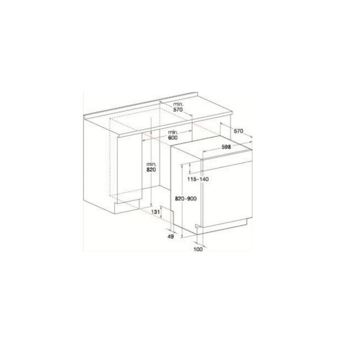 Whirlpool Lave-vaisselle 60cm 14 couverts 46db intégrable avec bandeau - wbc3c26