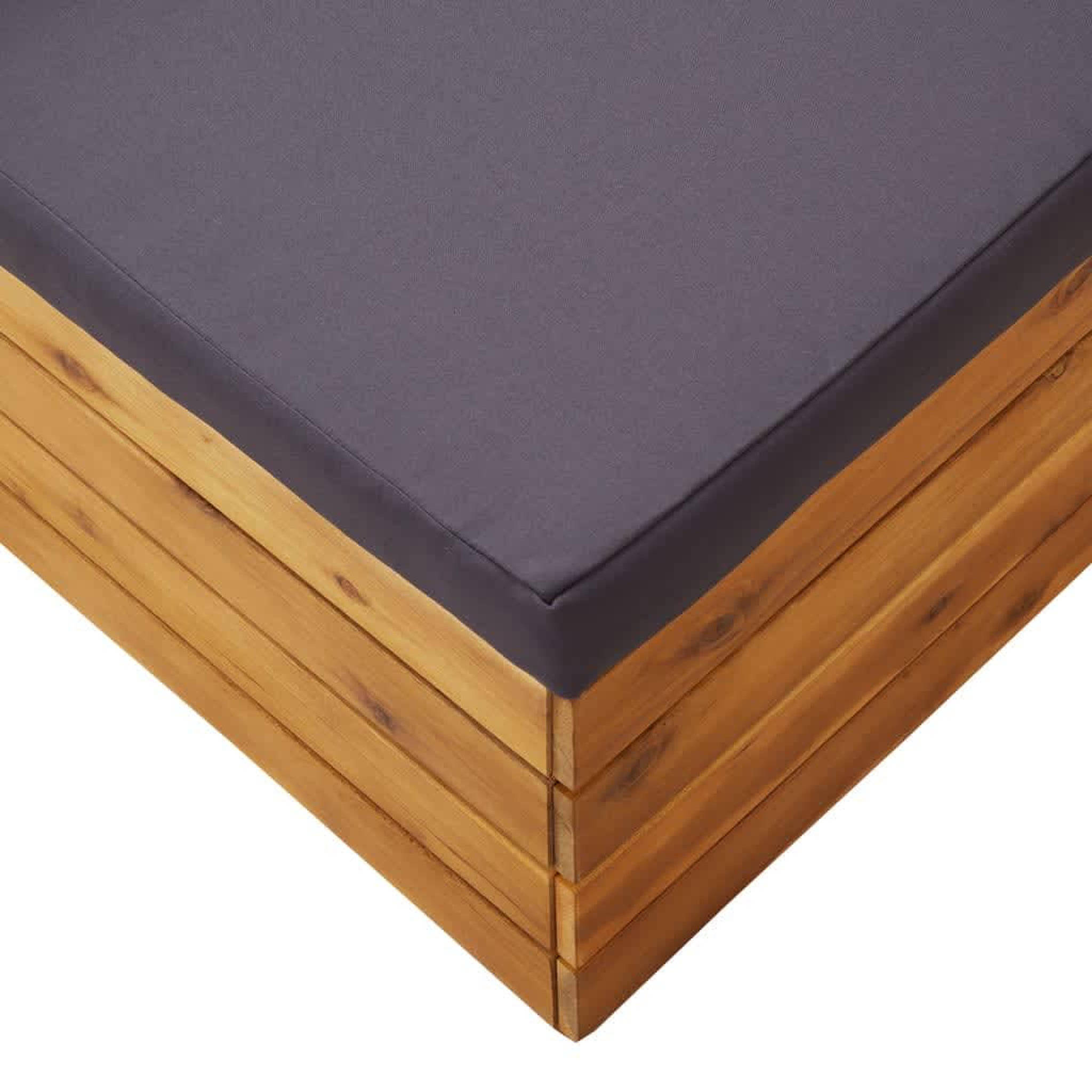 Voir la diapositive 5 : VIDAXL Table et repose-pied de jardin et coussin Bois d'acacia massif