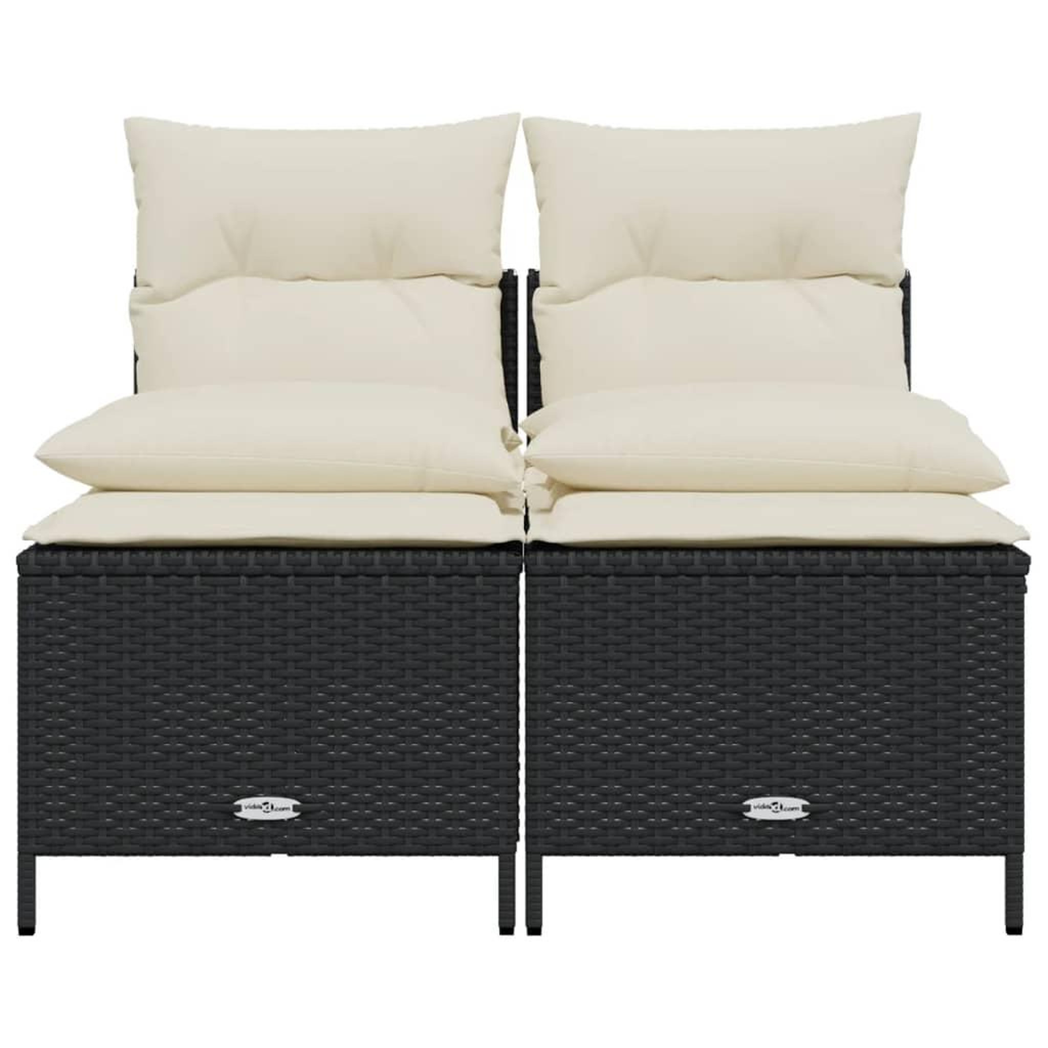 Voir la diapositive 3 : VIDAXL Salon de jardin 4 pcs avec coussins noir resine tressee