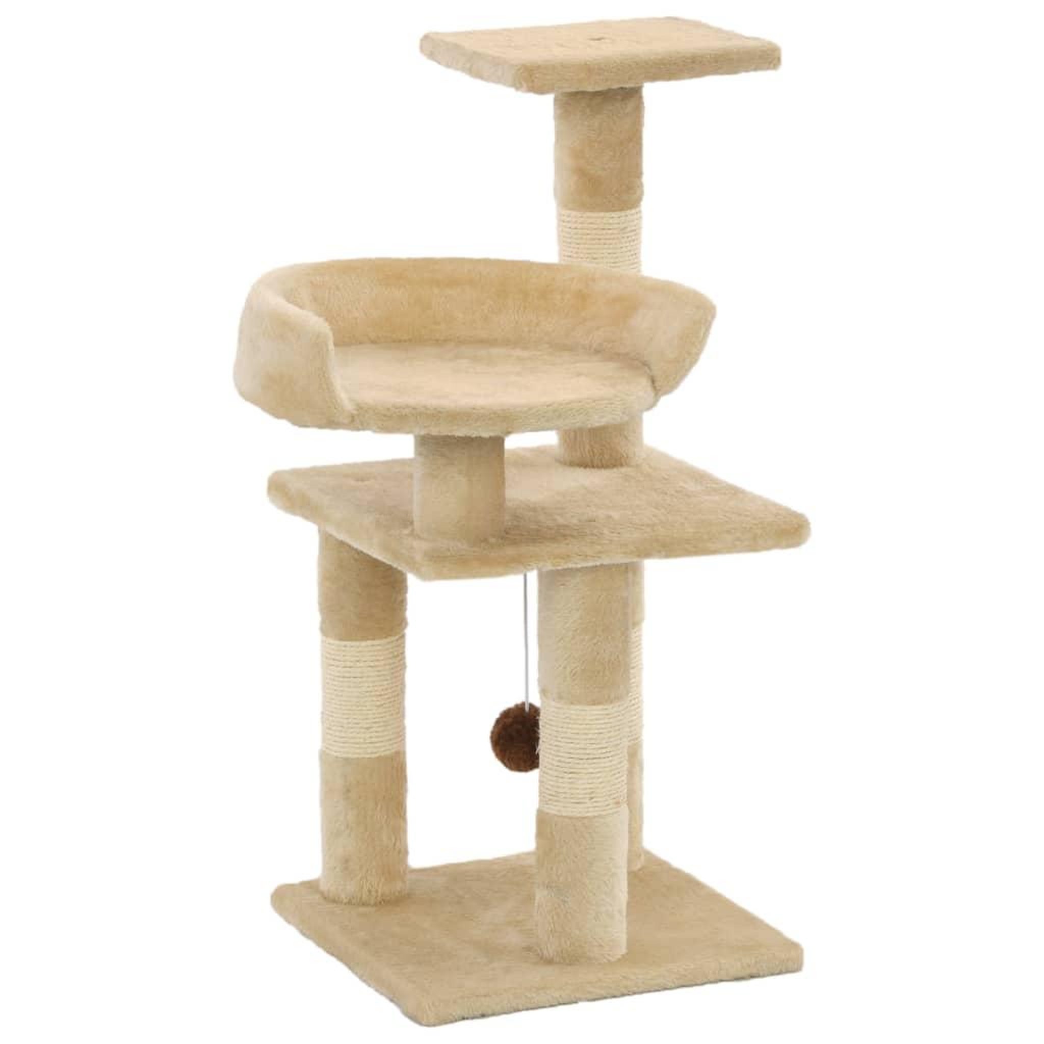 Voir la diapositive 1 : VIDAXL Arbre a chat avec griffoirs en sisal 65 cm Beige