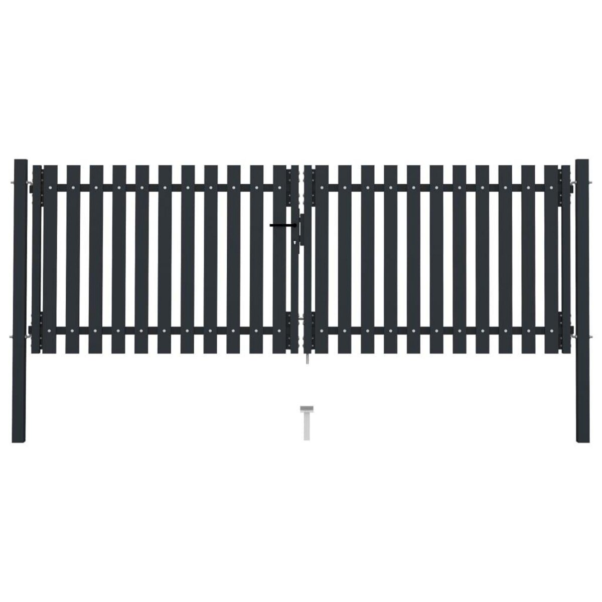 VIDAXL Portail de cloture a double porte Acier 306x150 cm Anthracite