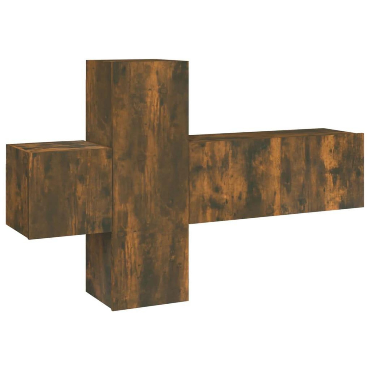 VIDAXL Ensemble de meubles TV 3 pcs Chene fume Bois d'ingenierie