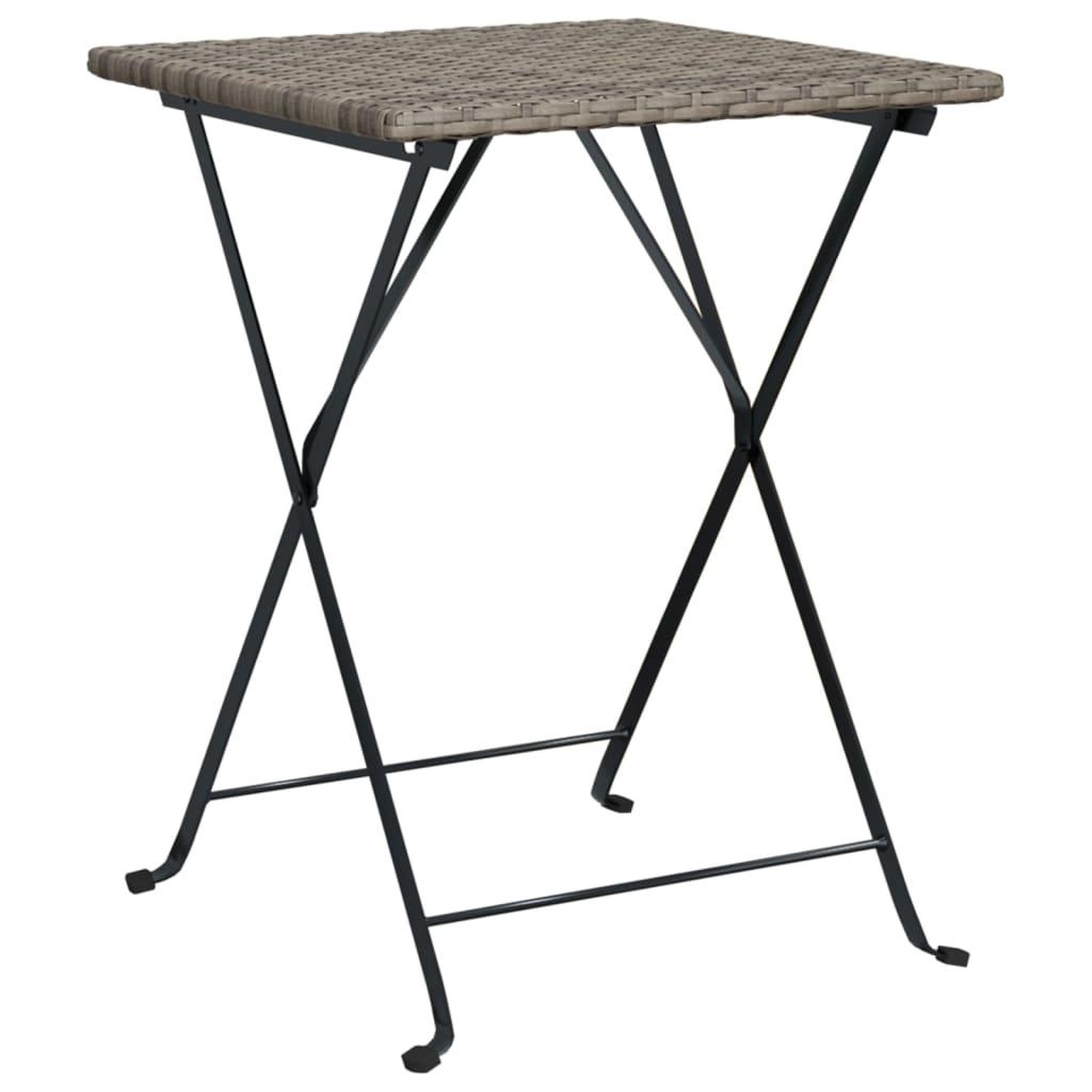 Voir la diapositive 5 : VIDAXL Ensemble de bistro pliable 3 pcs Gris Resine tressee