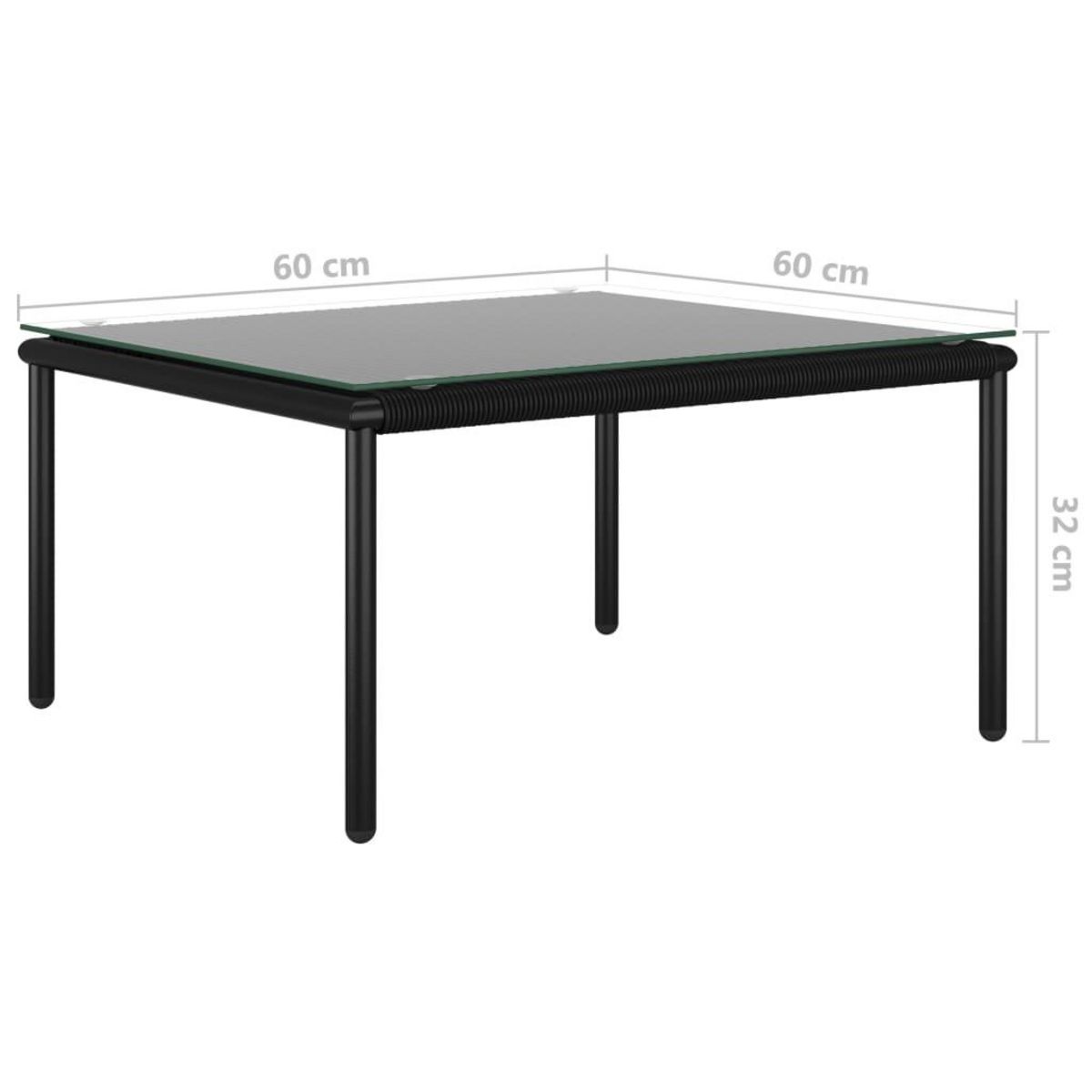 VIDAXL Salon de jardin 6 pcs avec coussins Noir PVC