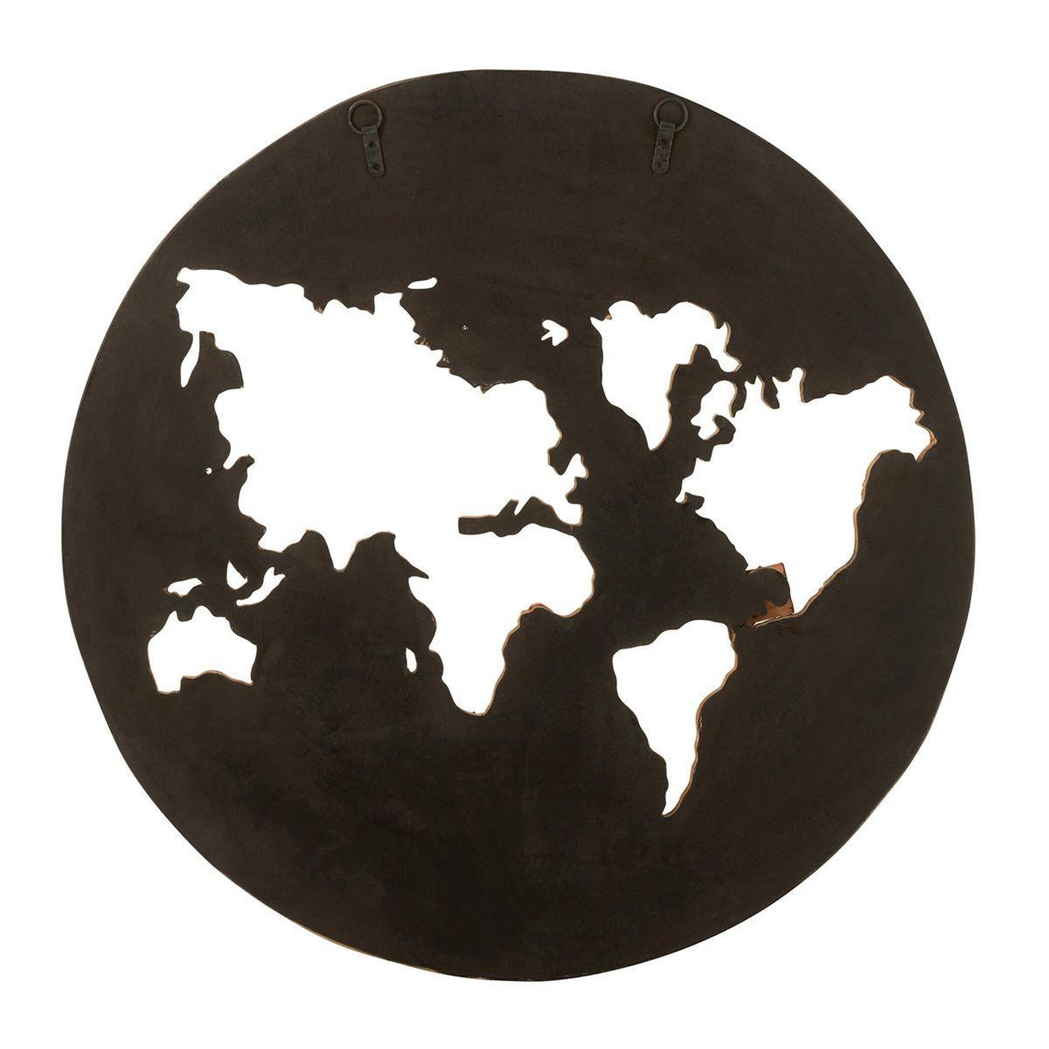 Voir la diapositive 3 : J-LINE Décoration murale en bois  carte du monde  100cm naturel