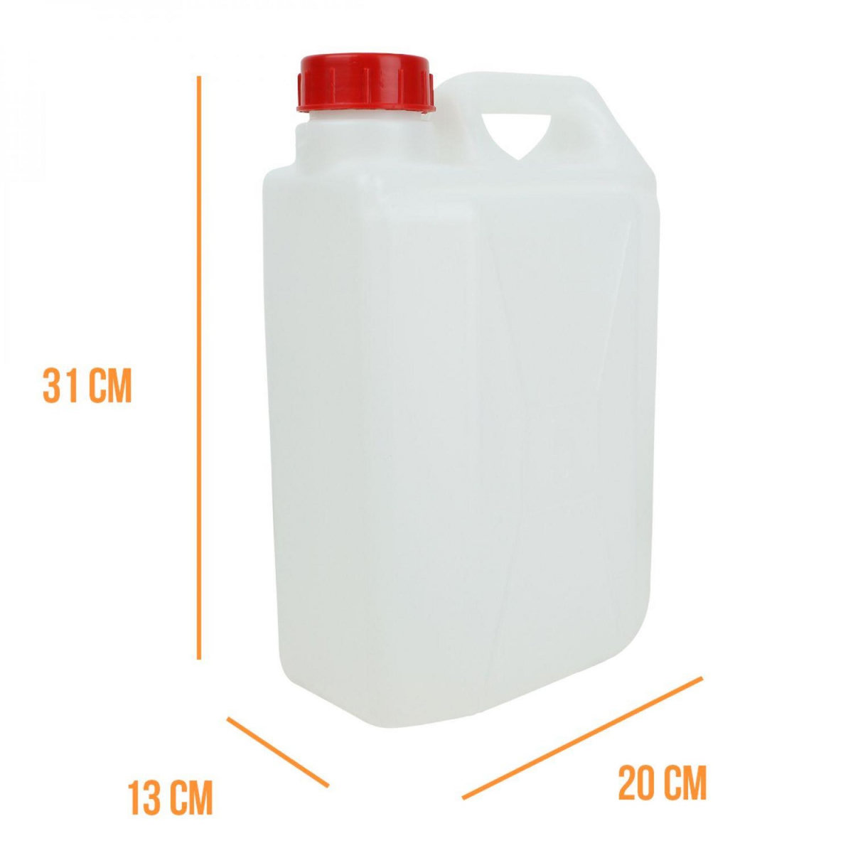 LINXOR Bidon en plastique (PEHD) pour usage alimentaire avec bouchon - 5L
