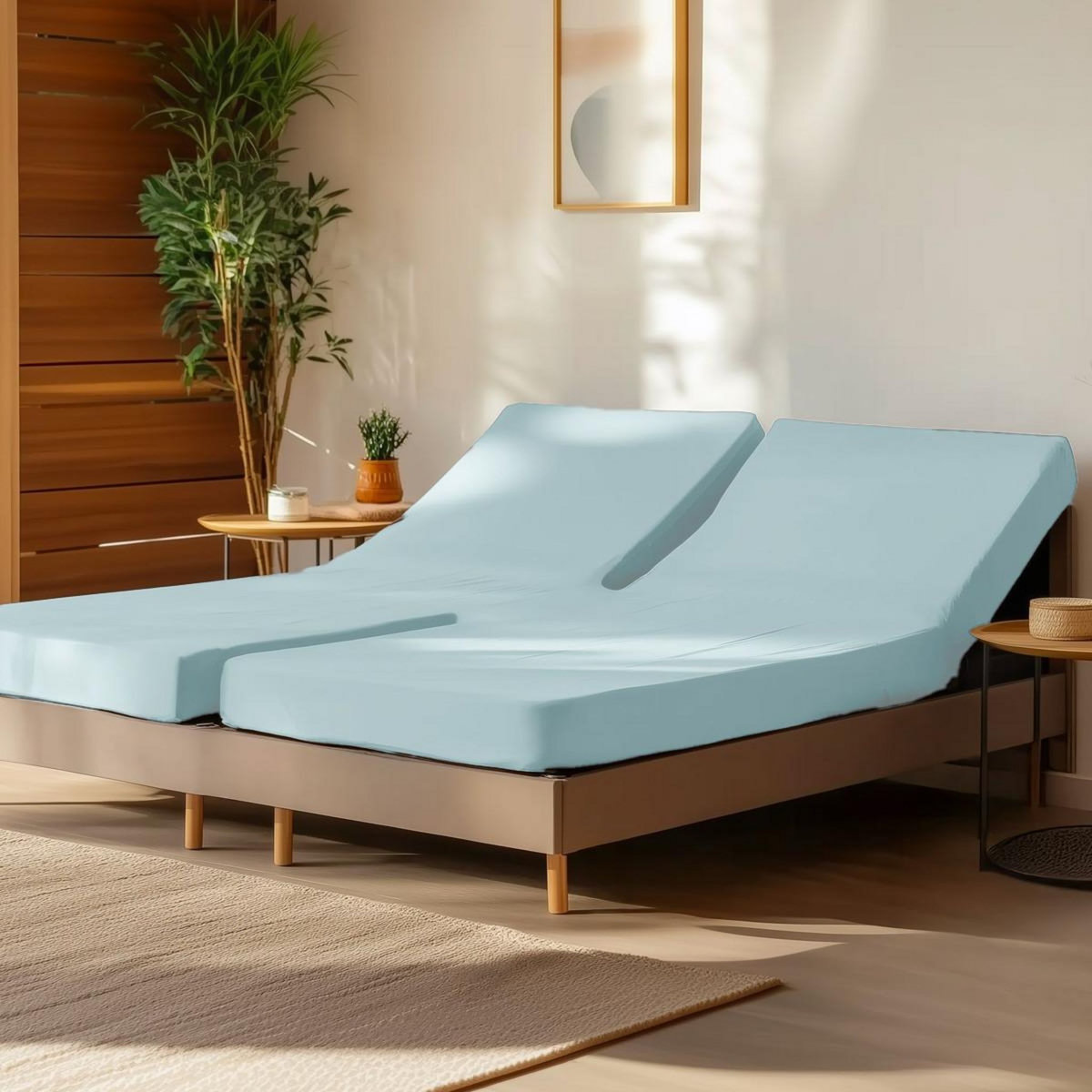 Sensei Maison Drap housse en percale de coton pour lit articulé SOFT PERCALE