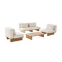 Voir la diapositive 1 : SWEEEK Salon de jardin bois d'acacia et tissu beige 4 places - Armonia