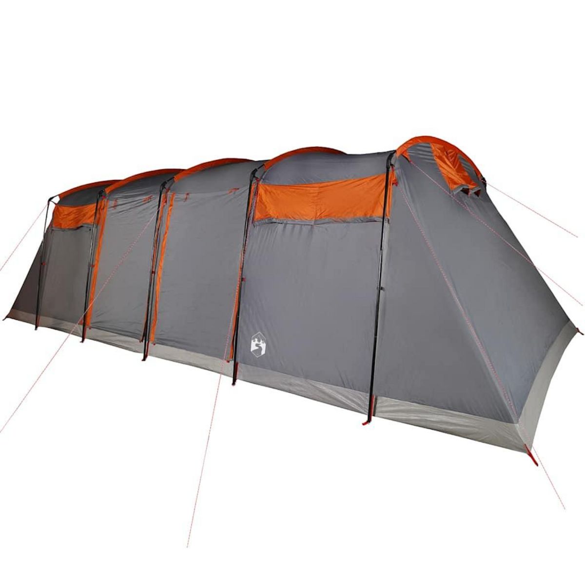 VIDAXL Tente familiale tunnel 8 personnes gris et orange impermeable