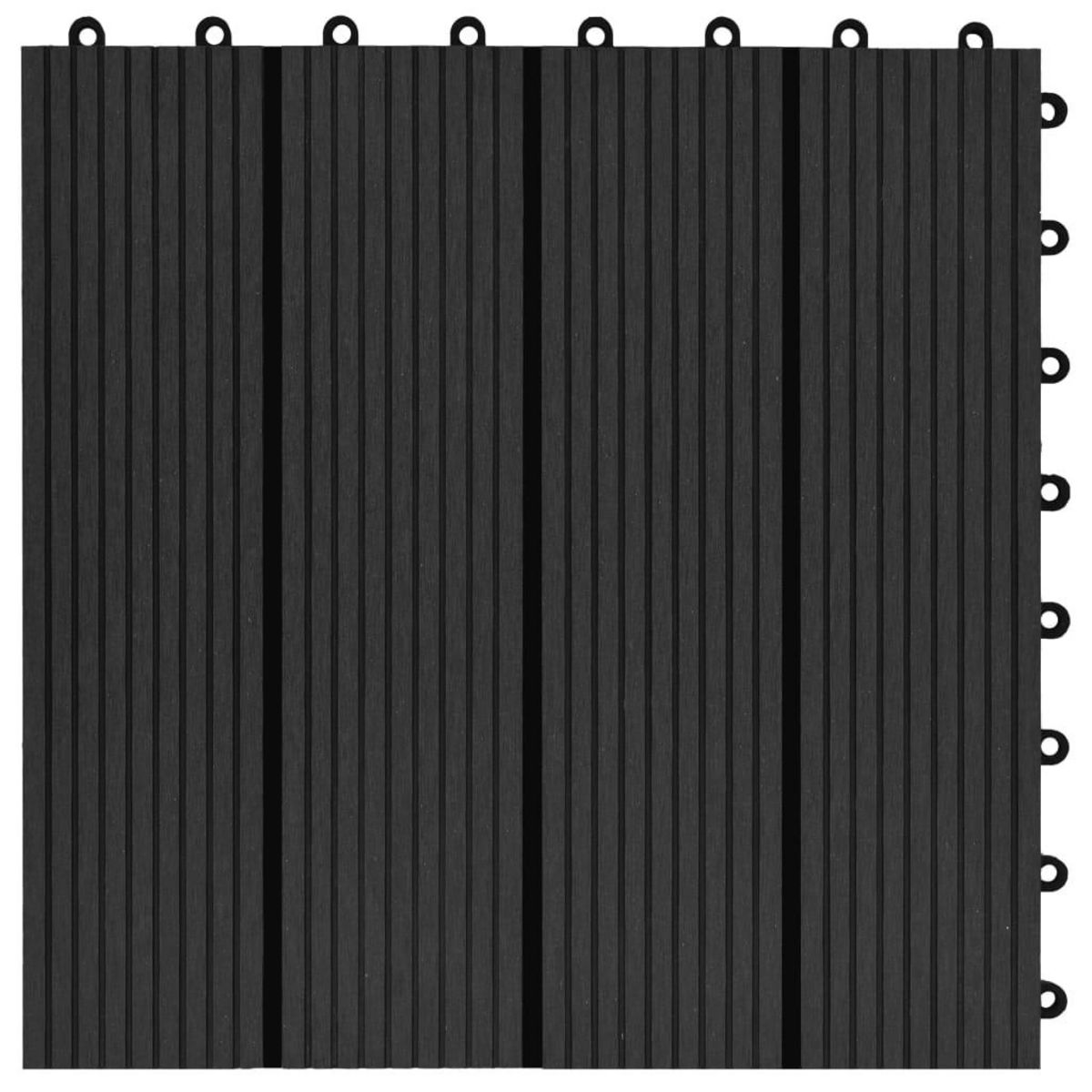 VIDAXL Carreaux de terrasse 22 pcs 30 x 30 cm 2 m^2 WPC Noir
