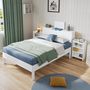Voir la diapositive 5 : MERAX Lit avec rangement 140x200cm mdf coloris blanc