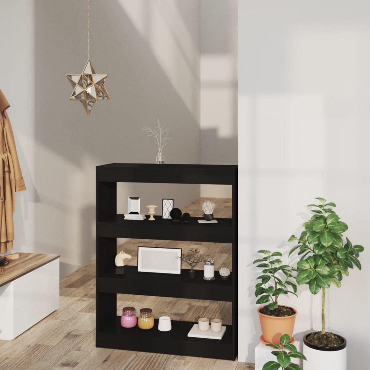 VIDAXL Bibliotheque/Cloison Noir 80x30x103 cm Bois d'ingenierie