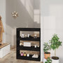 Voir la diapositive 1 : VIDAXL Bibliotheque/Cloison Noir 80x30x103 cm Bois d'ingenierie