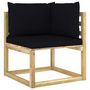 Voir la diapositive 2 : VIDAXL Canape d'angle de jardin avec coussins Bois impregne de vert