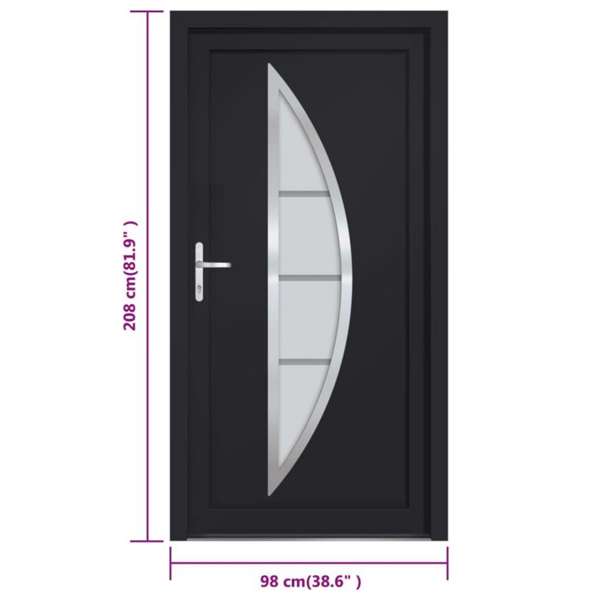 VIDAXL Porte d'entree anthracite 98x208 cm PVC