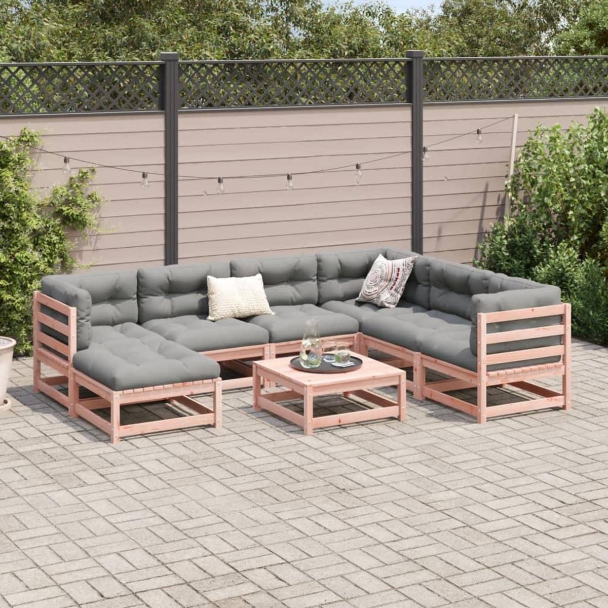 VIDAXL Salon de jardin 8 pcs bois massif sapin de douglas