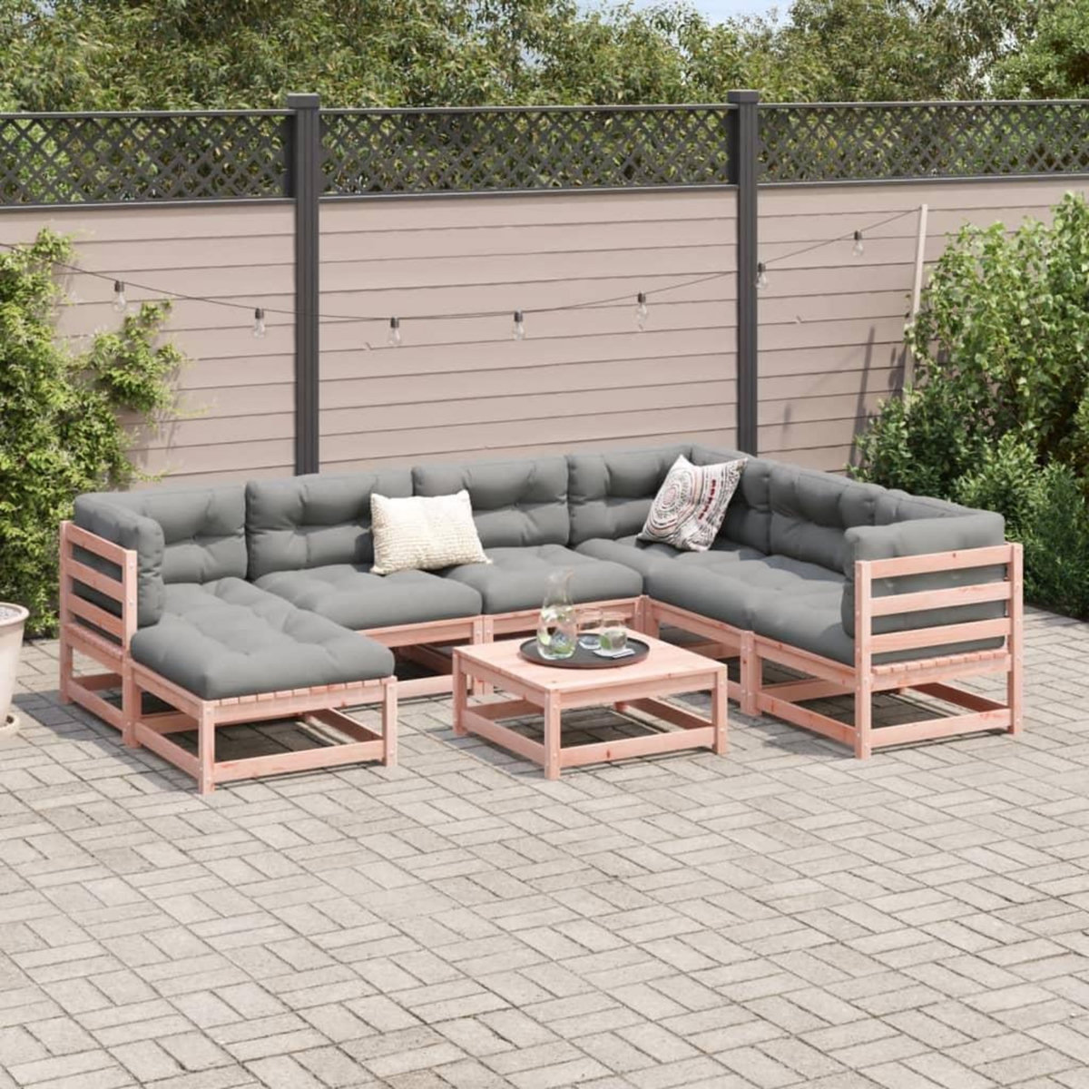 VIDAXL Salon de jardin 8 pcs bois massif sapin de douglas