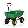 Voir la diapositive 3 : OUTSUNNY Chariot de jardin à main benne basculante 75° 75L charge max. 200 Kg 4 roues pneumatiques acier PP jaune vert