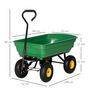 Voir la diapositive 3 : OUTSUNNY Chariot de jardin à main benne basculante 75° 75L charge max. 200 Kg 4 roues pneumatiques acier PP jaune vert