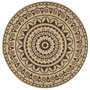 Voir la diapositive 1 : VIDAXL Tapis fait a la main Jute avec imprime marron fonce 90 cm