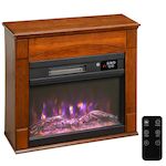 HOMCOM Cheminée électrique design effet bois 1000-2000W télécommande réglable