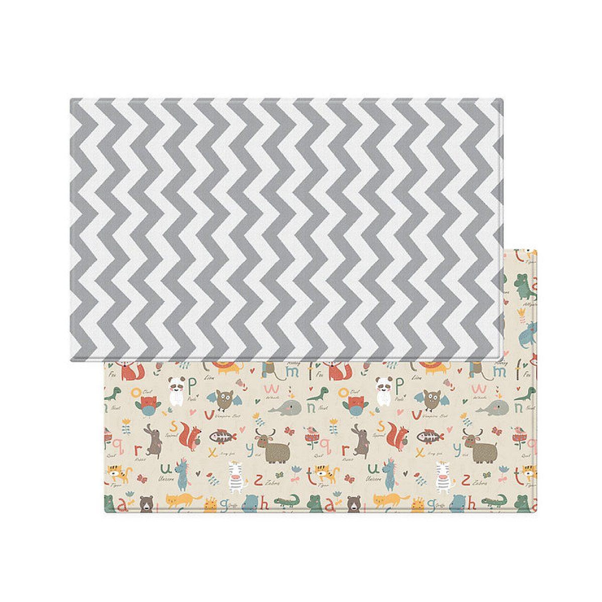 DWINGULER Tapis d'éveil zig zag gris