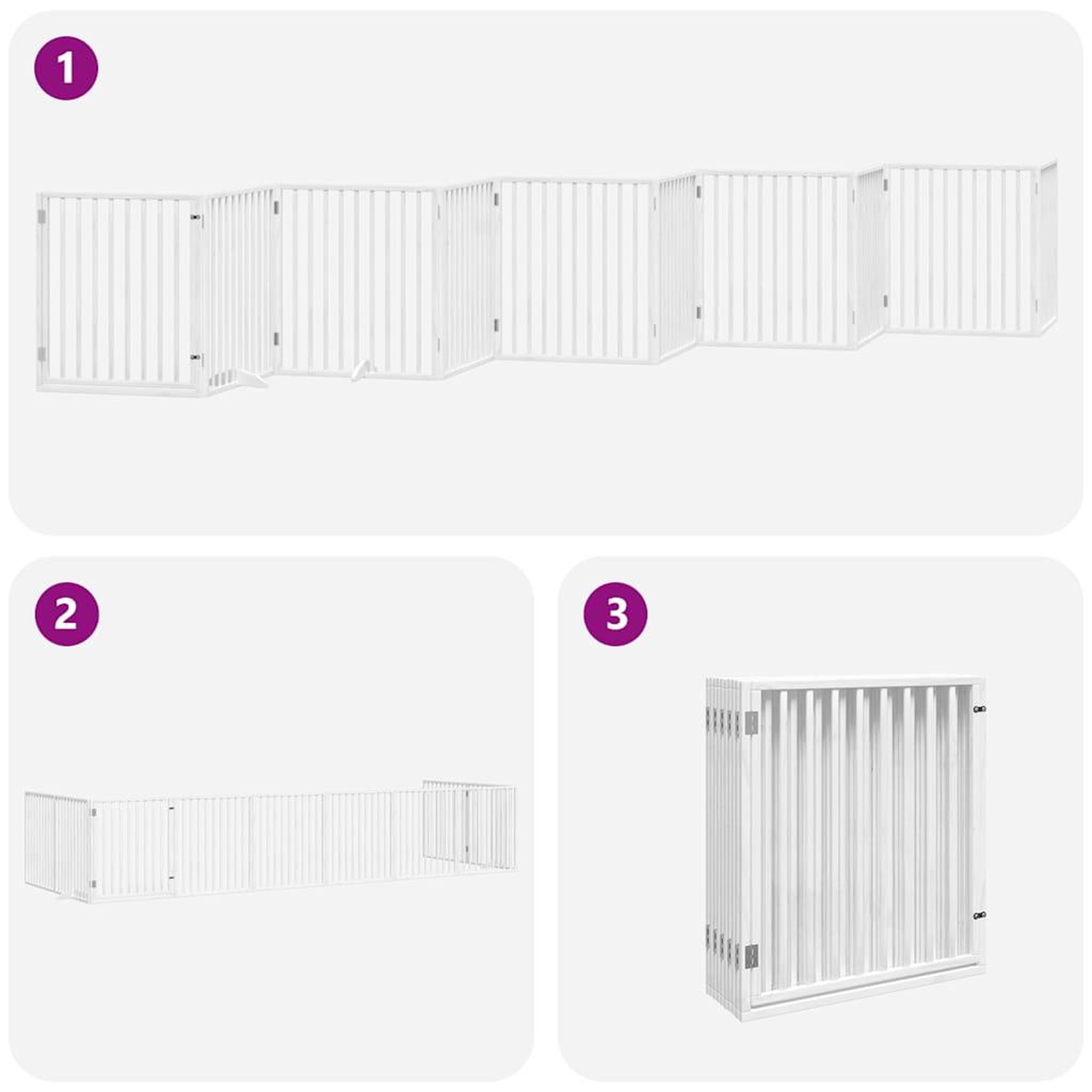 Voir la diapositive 5 : VIDAXL Barriere pour chien porte pliable 10 panneaux bois de peuplier