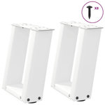 VIDAXL Pieds de table basse forme de U 2 pcs blanc 30x(30-31) cm acier