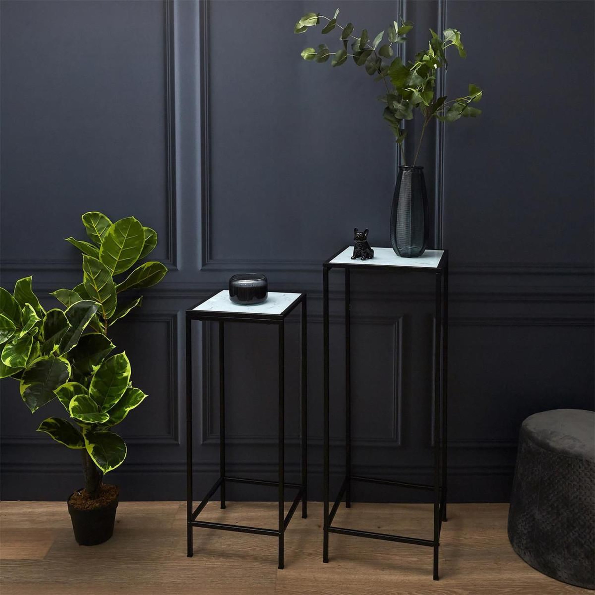 Voir la diapositive 4 : The Home Deco Factory Sellette design en métal  felicity  70cm noir