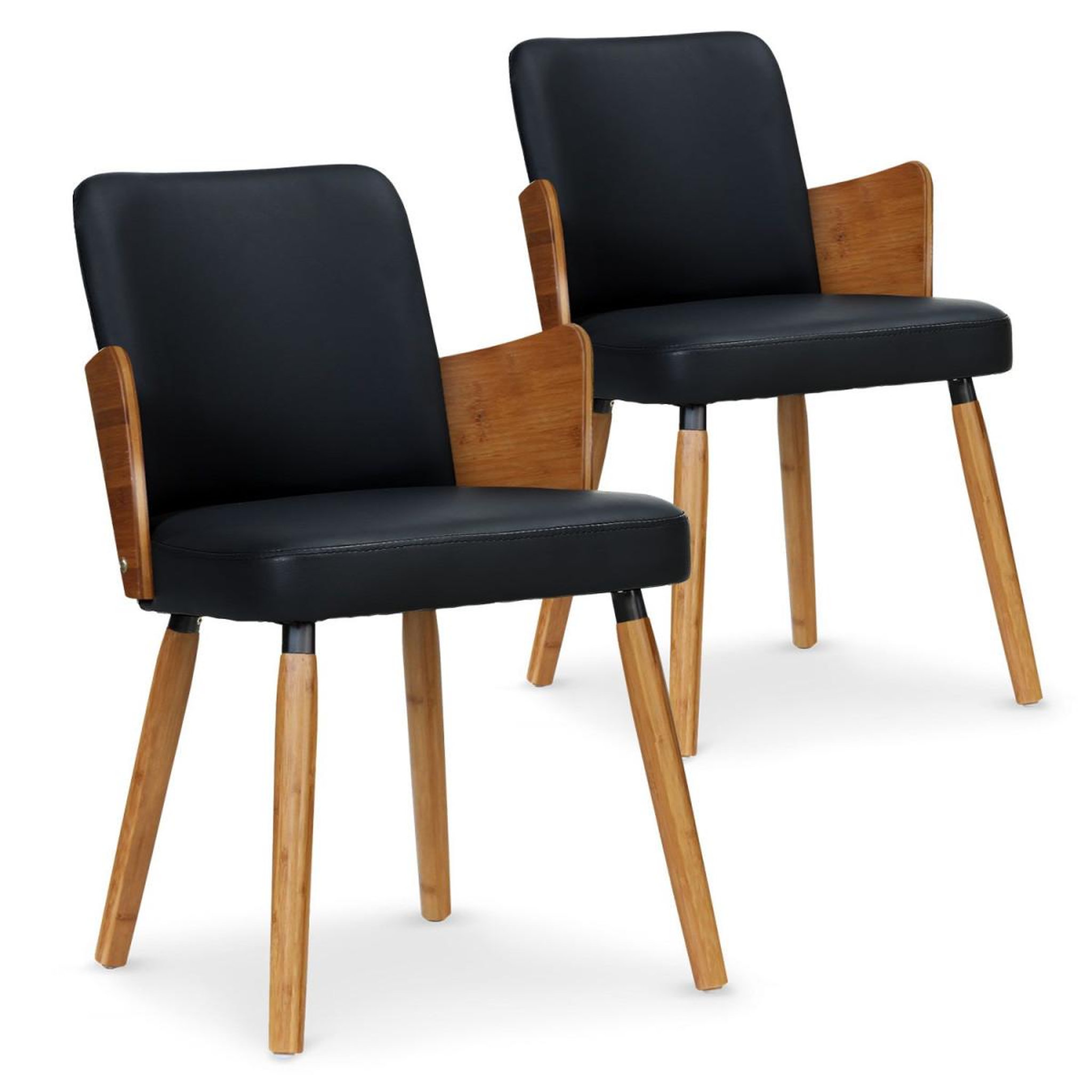 Paris Prix Lot de 2 chaises scandinaves  lori  75cm naturel & noir