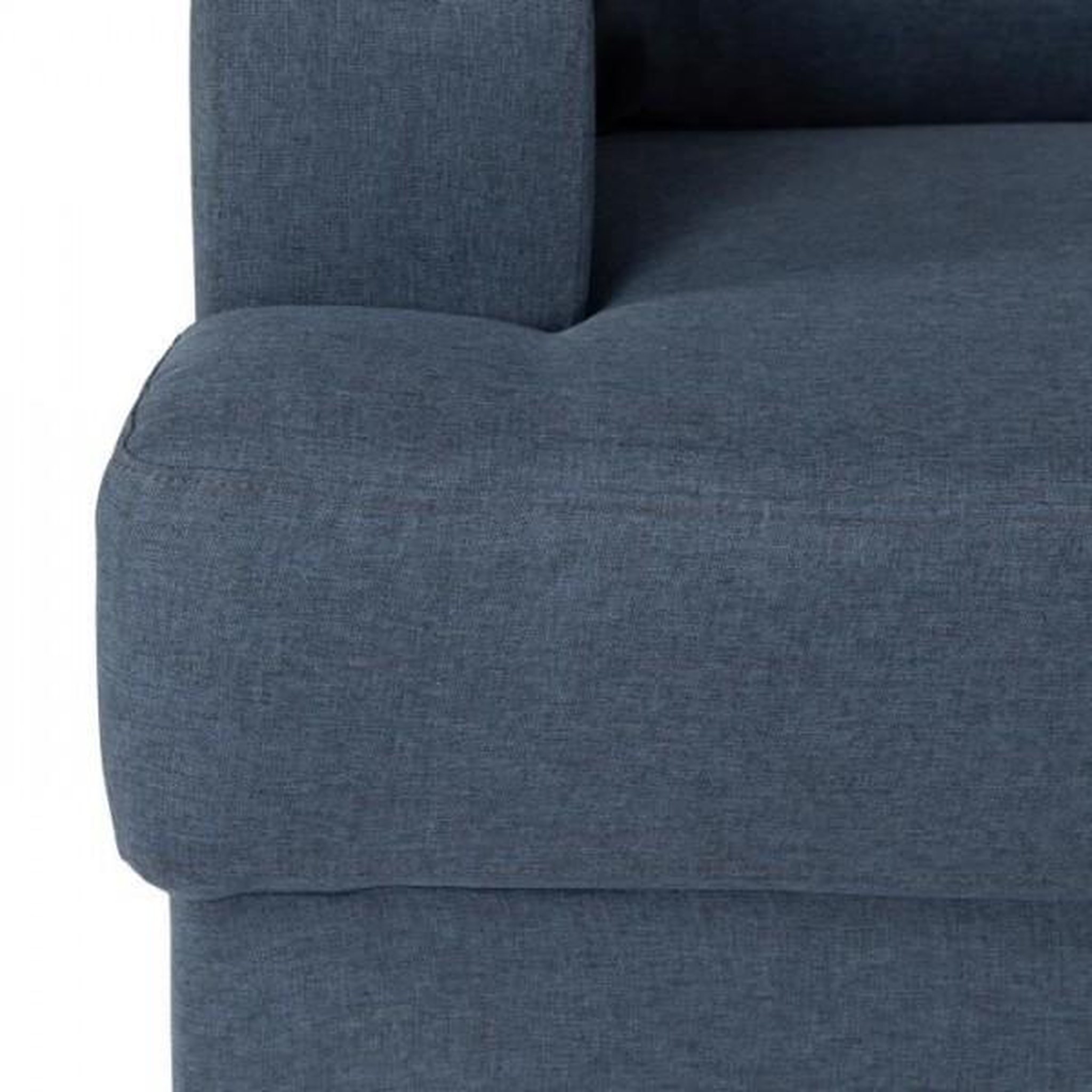 Voir la diapositive 6 : MARKET24 Canapé d'angle droit 4 places - Tissu bleu - Contemporain - L 215 x P 140 H 86 cm - PAUL
