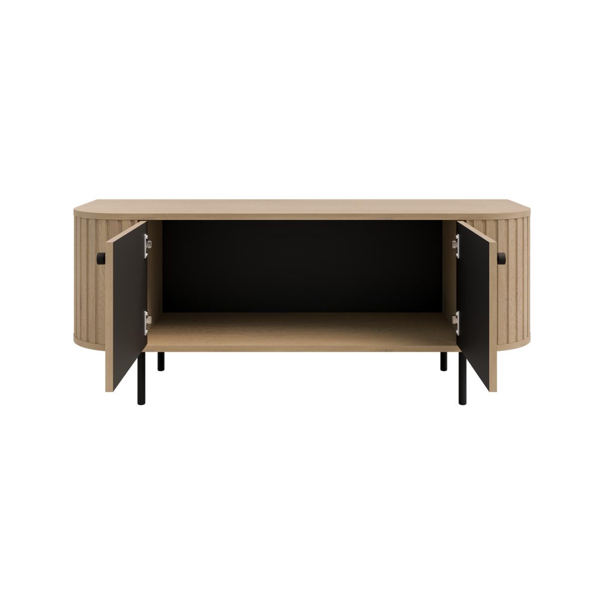 Voir la diapositive 3 : JLC KREATION Meuble tv arrondi en bois 120cm lilio