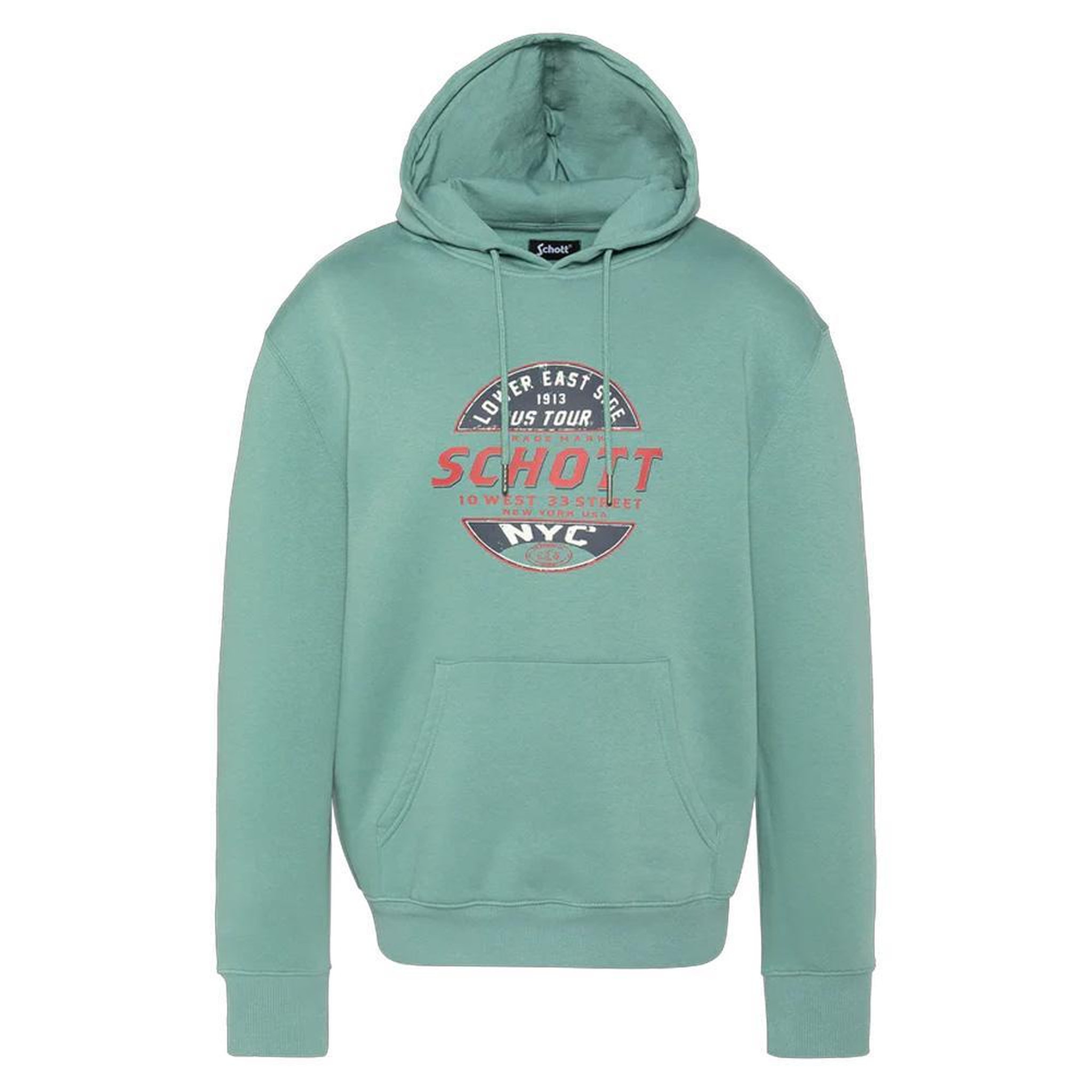 Schott Sweat à Capuche  Homme Schott SWHUSTOUR. Coloris disponibles : Vert